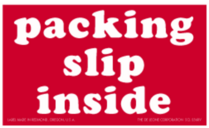 Packing Slip Inside Labels Red 3" x 5"