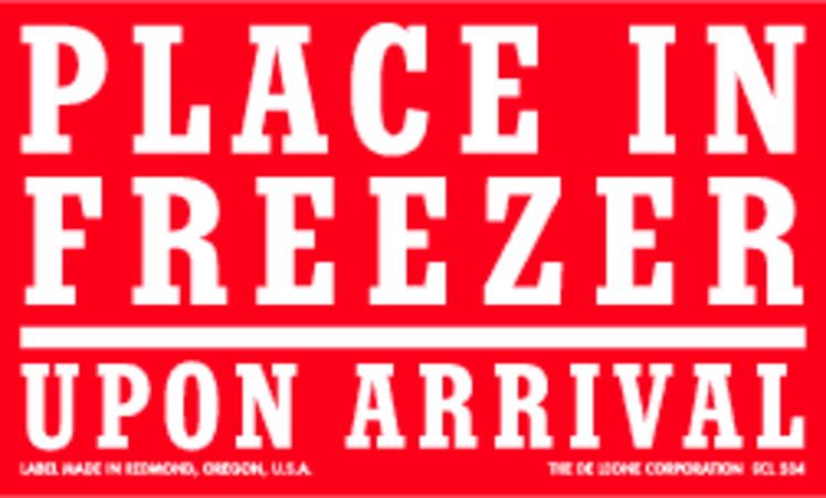 Place in Freezer Paper Labels Red & White Label Size: 3" x 5" QTY: 1000 