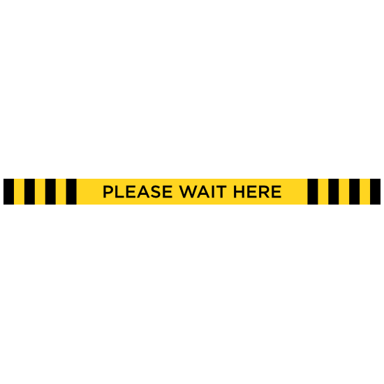 "Please Wait Here" Line Floor Sticker