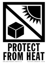 Protect From Heat Paper Labels 3" x 4"