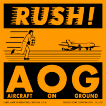 Rush AOG Labels 4" x 4"