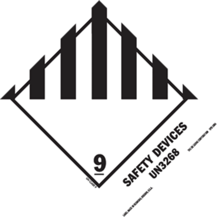 Seat Belt Pretensioner Hazmat Paper Labels Black & White Size: 5" x 4" QTY: 1000 