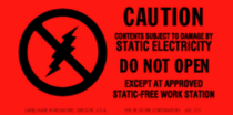 Static Electricity Warning Labels 1.5" x 3"