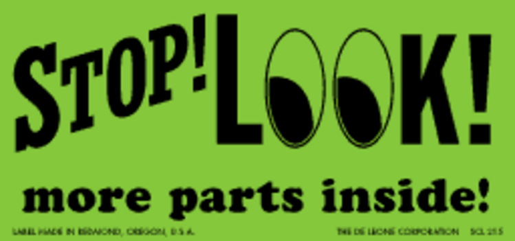 Stop! Look!  Matte Paper Labels Fluorescent Green Label Size: 2" x 4.5"  QTY: 1000 