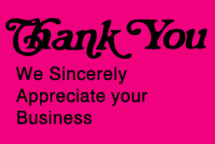 Thank You  Matte Paper Labels Fluorescent Pink Label Size: 1" x 1.5"  QTY: 1000 