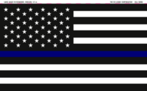 Thin Blue Line US Flag Removable Vinyl Labels 3" x 5"