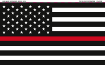 Thin Red Line US Flag Removable Vinyl Labels 3" x 5"