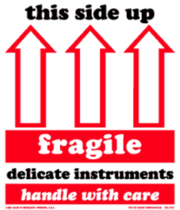 This Side Up, Delicate Instruments Labels 4" x 4.5"