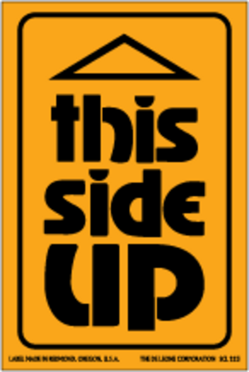 This Side Up  Matte Paper Labels Fluorescent Orange Label Size: 2" x 3" QTY: 1000 