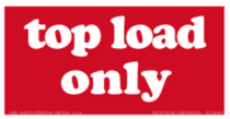 Top Load Only Paper Labels White & Red 2.5" x 5"