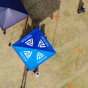 Top View of Custom Pop-Up Tent Outdoors