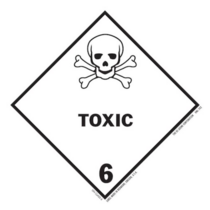 Toxic Class 6 HazMat Paper Labels 4" x 4"