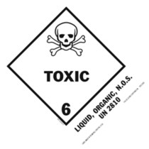 Toxic - Toxic, Liquid, Organic HazMat Paper Labels 5" x 4"