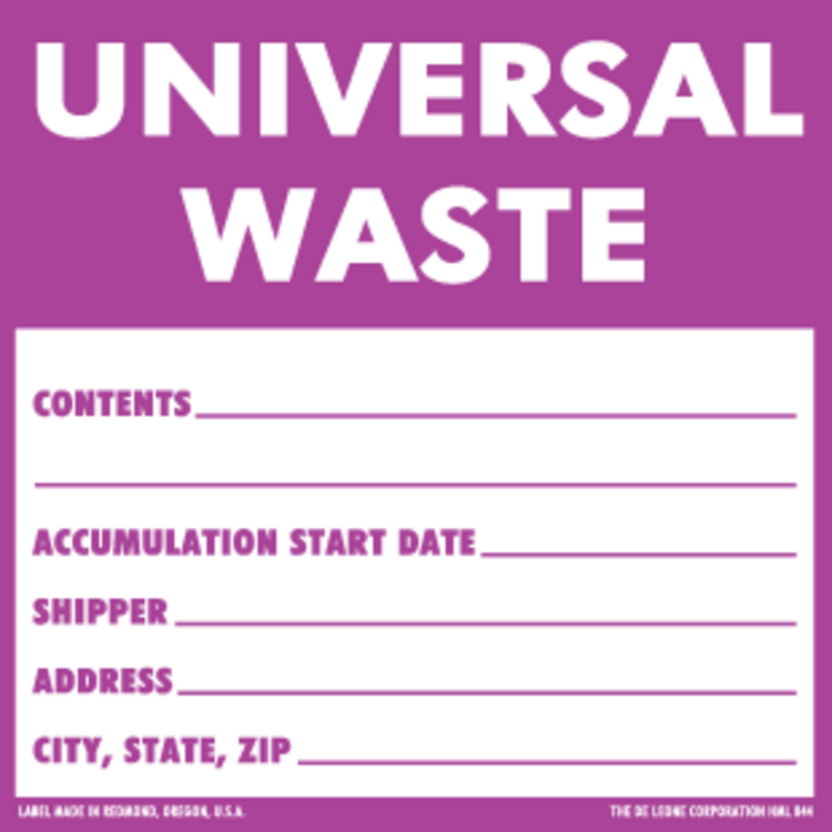 Universal Waste - Paper Labels 