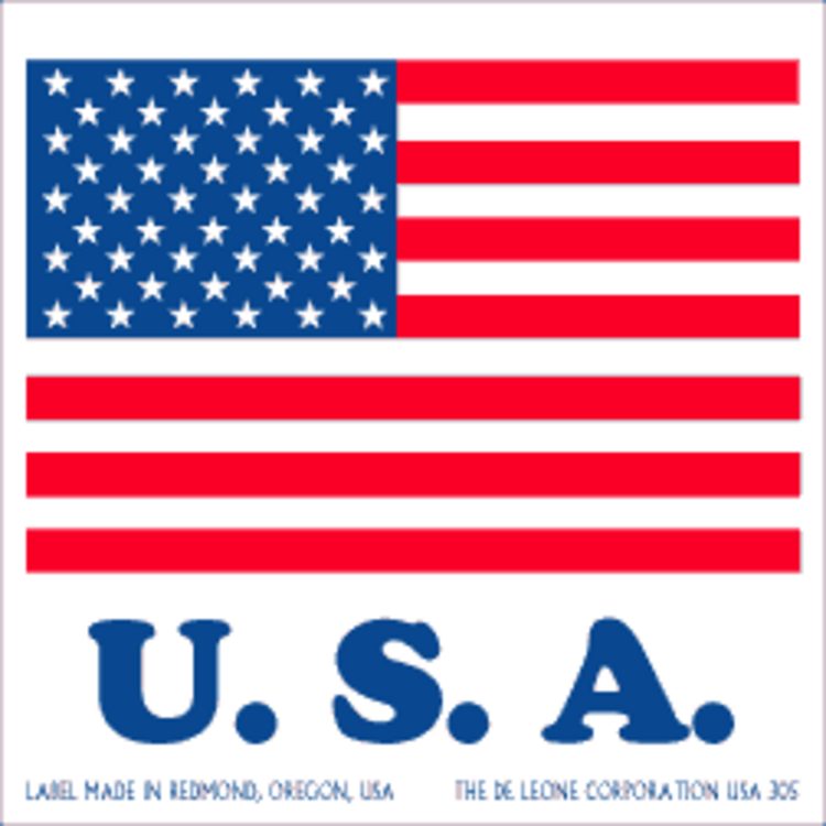 U.S.A. Labels Red, White & Blue Label Size: 2" x 2" QTY: 1000 